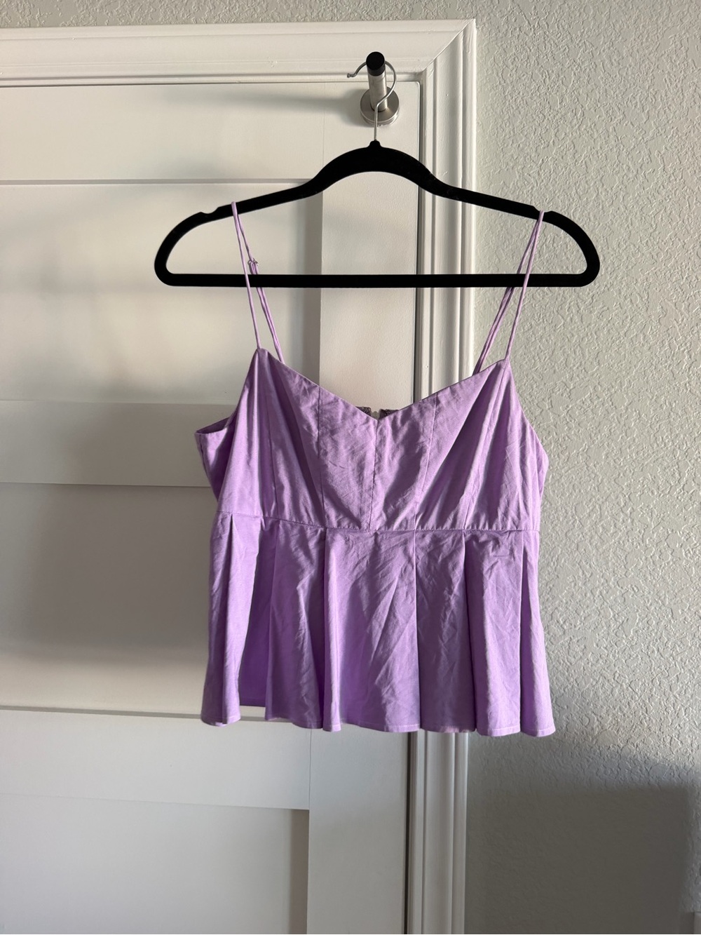 A.L.C. Lavender Spaghetti Strap Peplum Top - Women